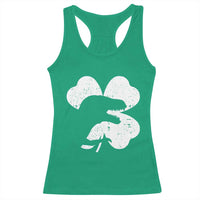 Funny St Patricks Day Dinosaur Shamrock Racerback Tank Top