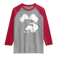 Funny St Patricks Day Dinosaur Shamrock Raglan Shirt