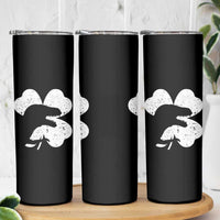 Funny St Patricks Day Dinosaur Shamrock Skinny Tumbler