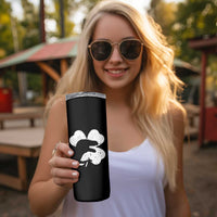 Funny St Patricks Day Dinosaur Shamrock Skinny Tumbler