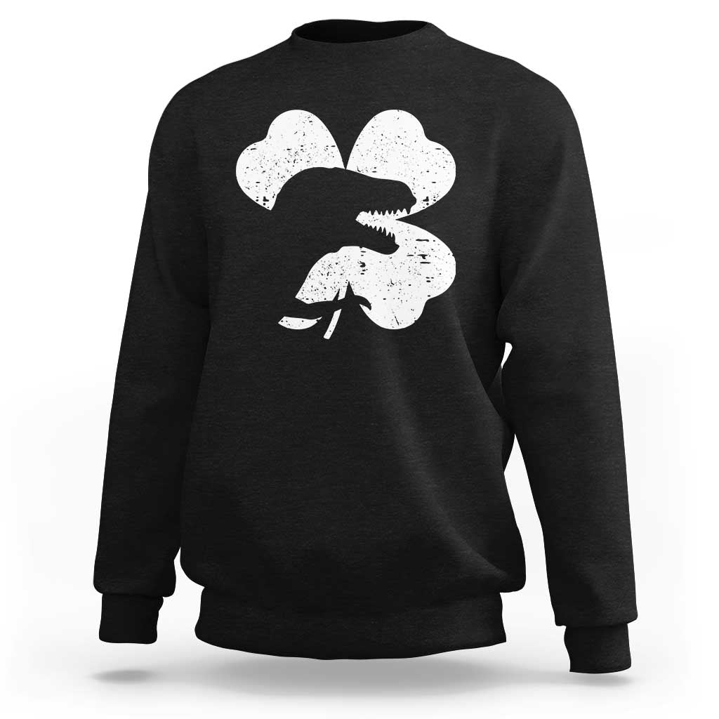 Funny St Patricks Day Dinosaur Shamrock Sweatshirt