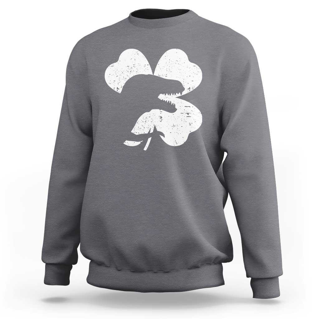 Funny St Patricks Day Dinosaur Shamrock Sweatshirt