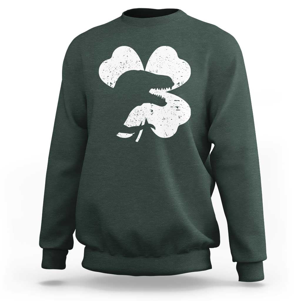 Funny St Patricks Day Dinosaur Shamrock Sweatshirt
