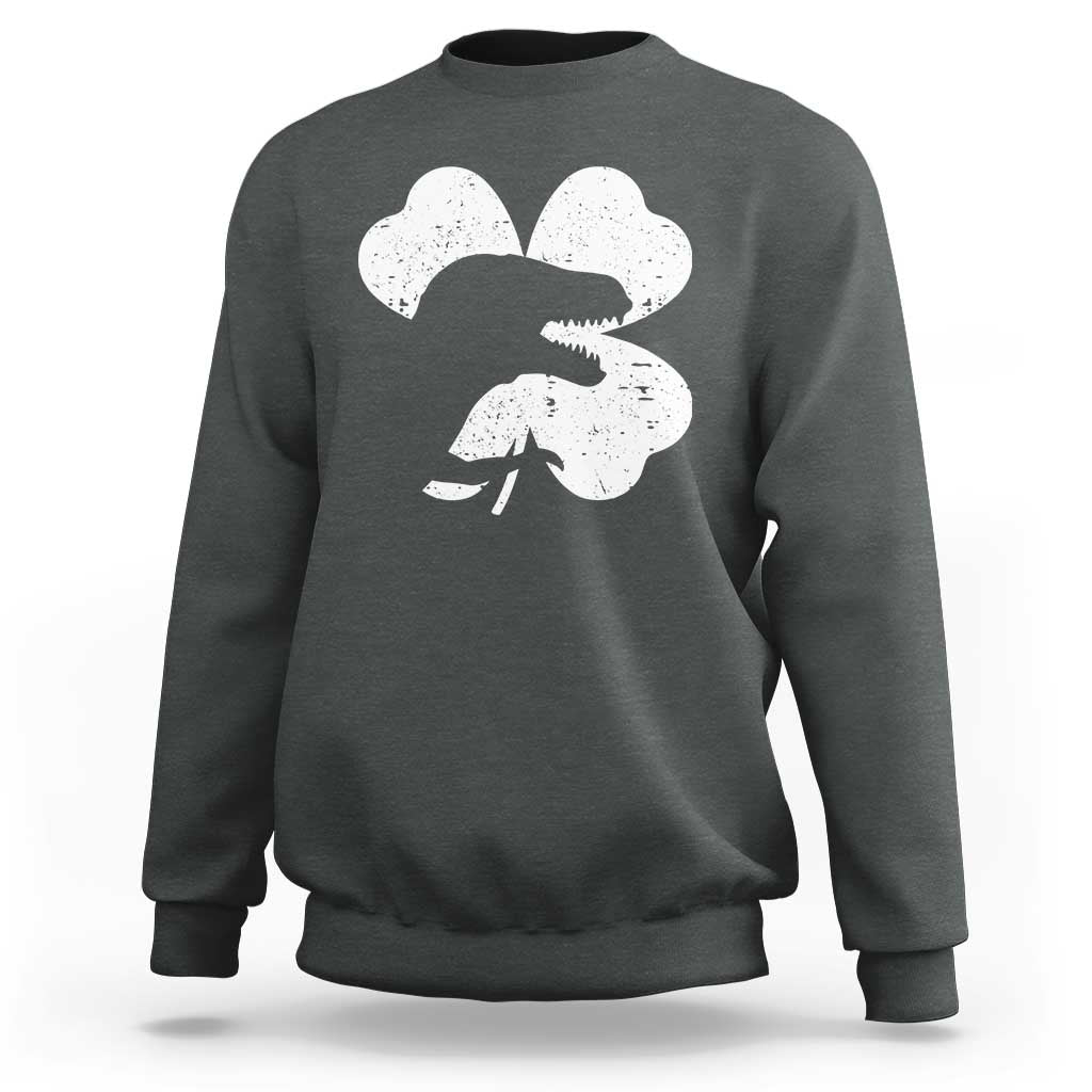 Funny St Patricks Day Dinosaur Shamrock Sweatshirt