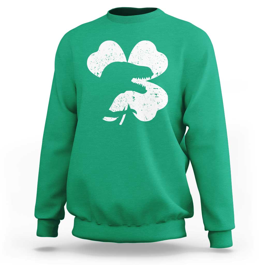 Funny St Patricks Day Dinosaur Shamrock Sweatshirt