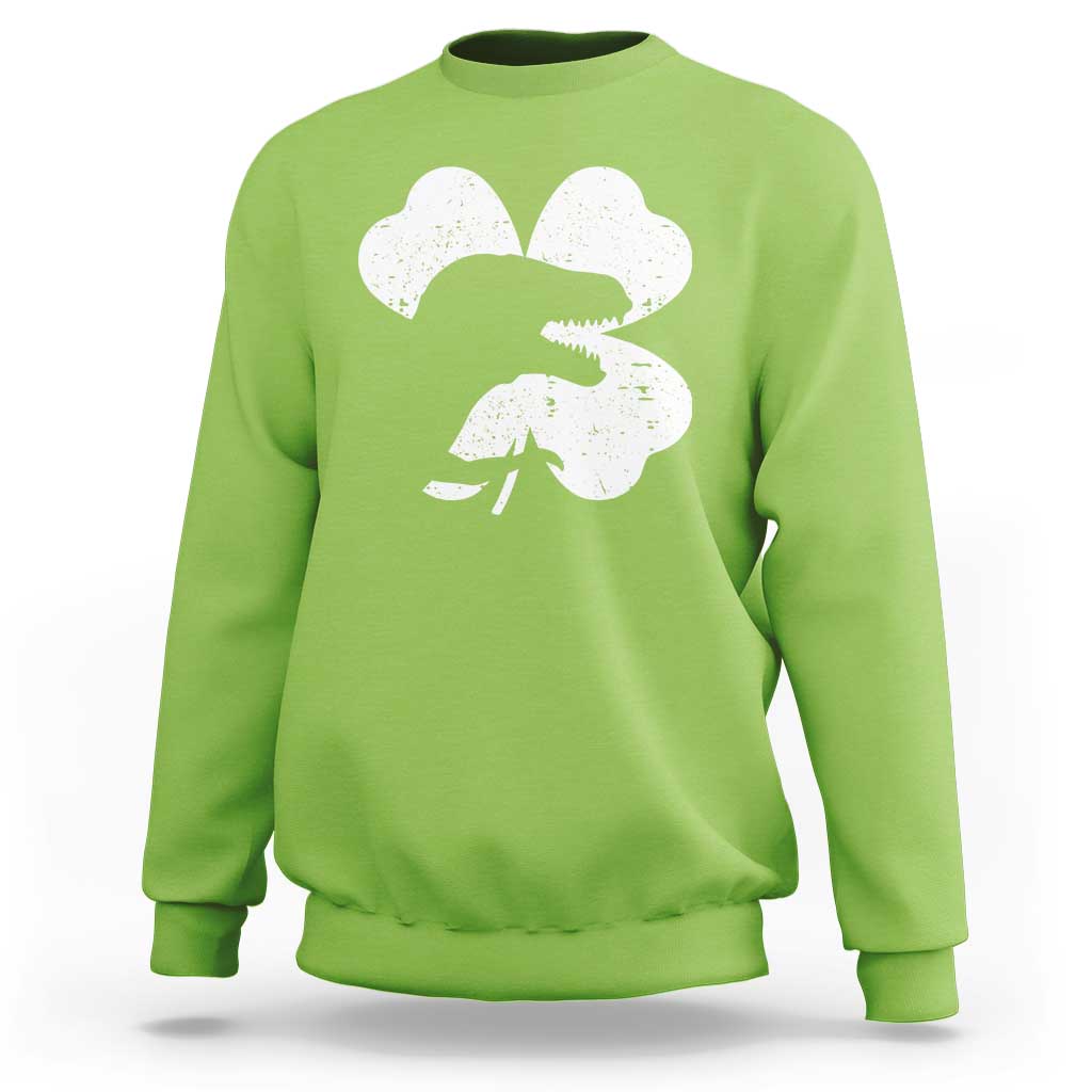 Funny St Patricks Day Dinosaur Shamrock Sweatshirt