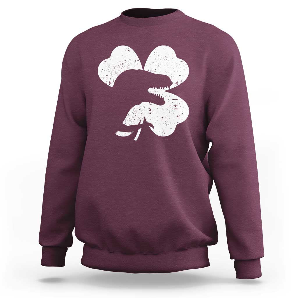 Funny St Patricks Day Dinosaur Shamrock Sweatshirt