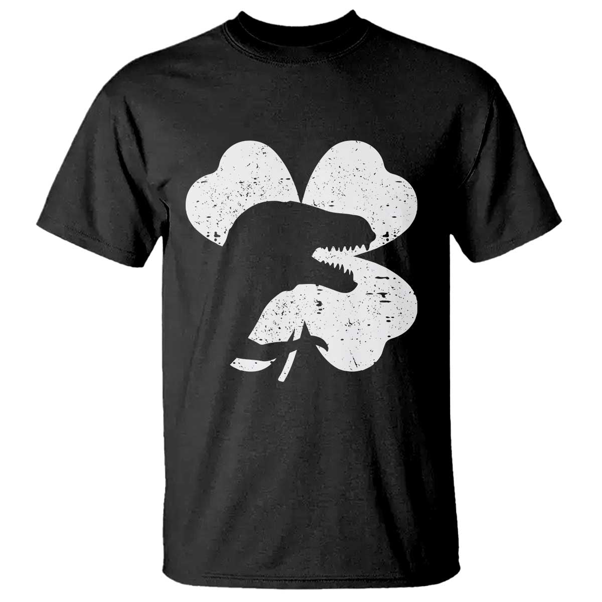 Funny St Patricks Day Dinosaur Shamrock T Shirt