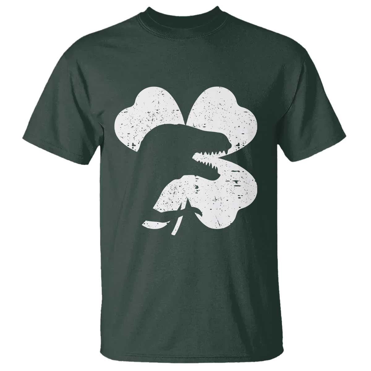 Funny St Patricks Day Dinosaur Shamrock T Shirt
