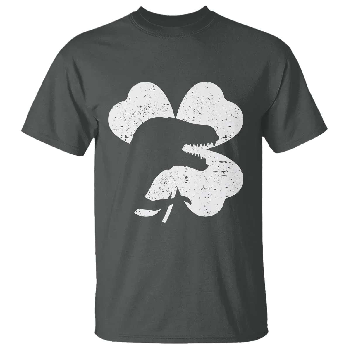 Funny St Patricks Day Dinosaur Shamrock T Shirt