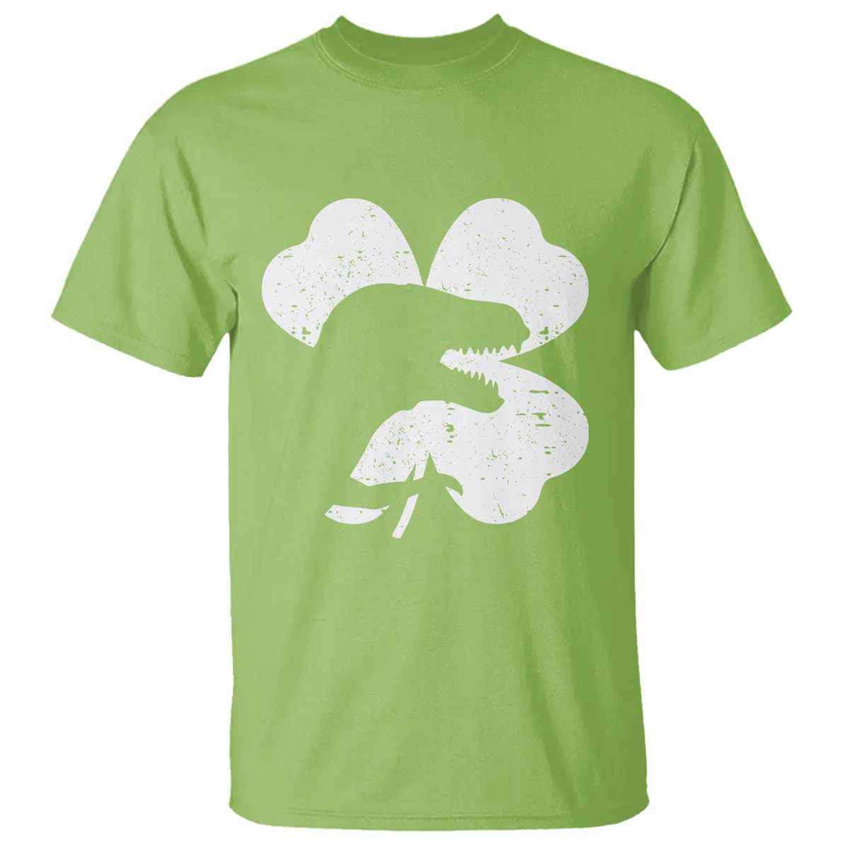 Funny St Patricks Day Dinosaur Shamrock T Shirt