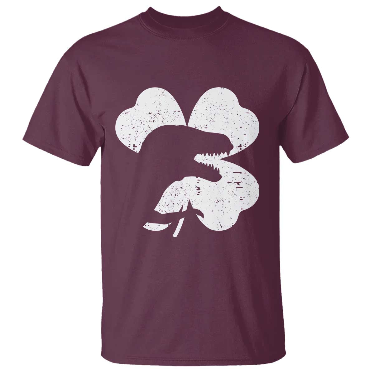 Funny St Patricks Day Dinosaur Shamrock T Shirt