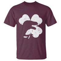 Funny St Patricks Day Dinosaur Shamrock T Shirt