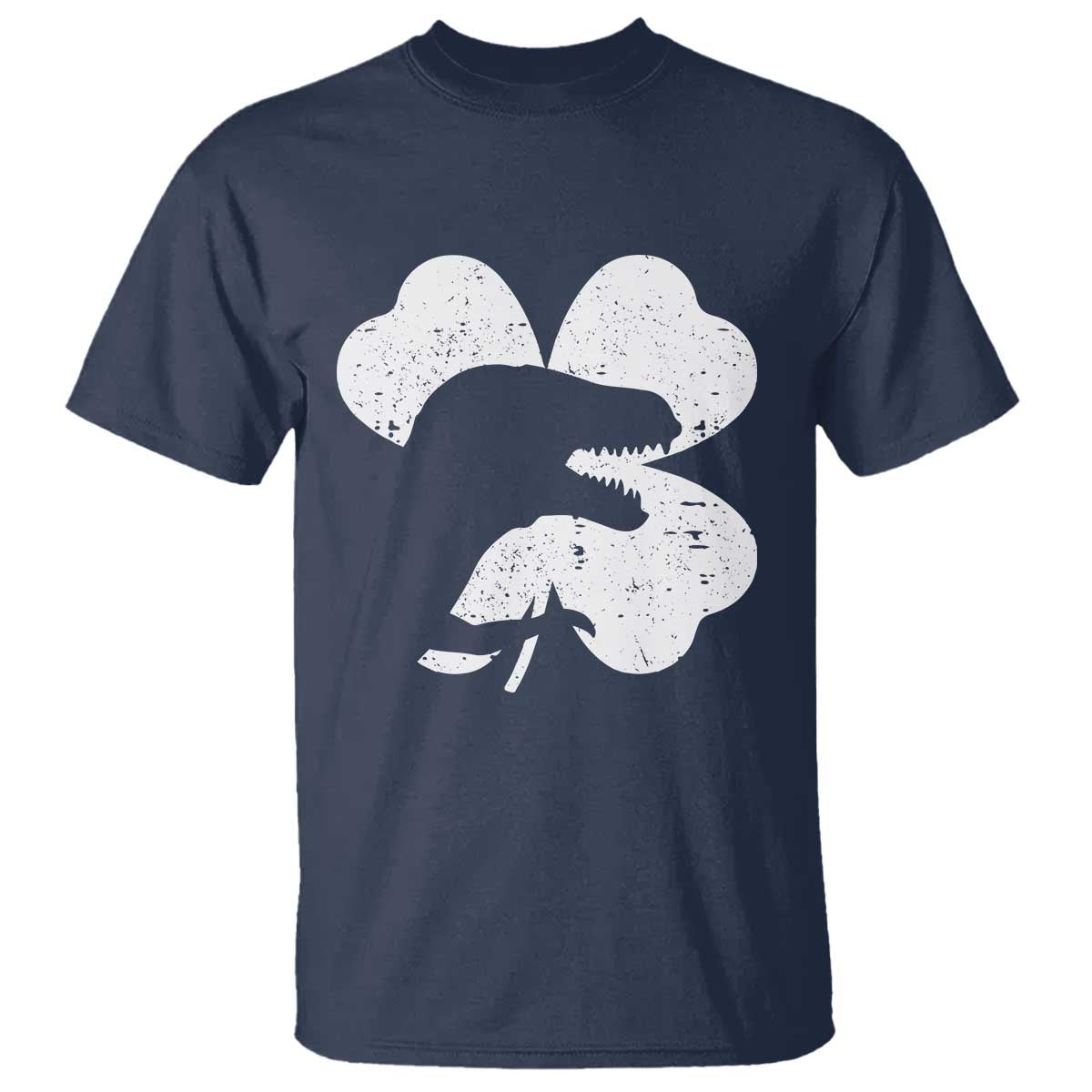 Funny St Patricks Day Dinosaur Shamrock T Shirt