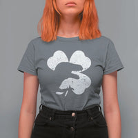 Funny St Patricks Day Dinosaur Shamrock T Shirt For Women