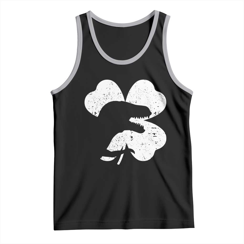 Funny St Patricks Day Dinosaur Shamrock Tank Top