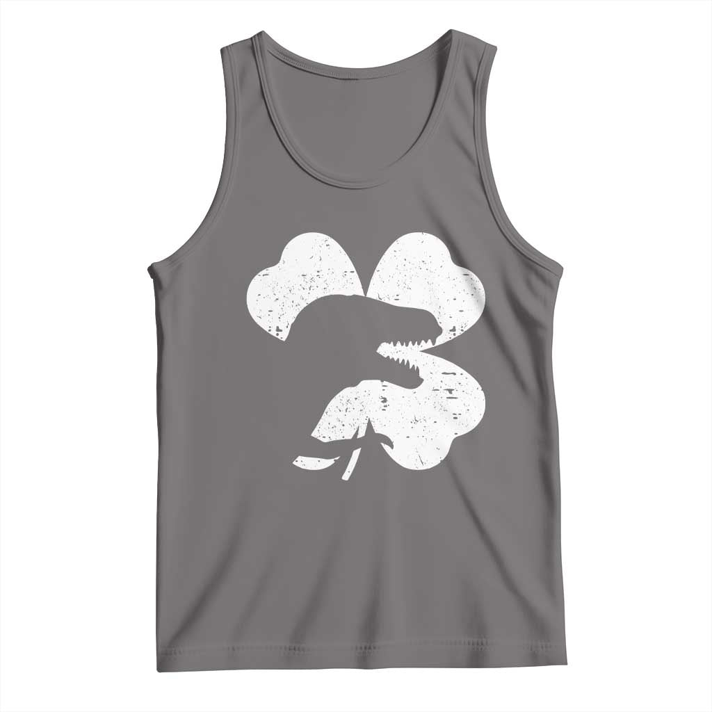 Funny St Patricks Day Dinosaur Shamrock Tank Top