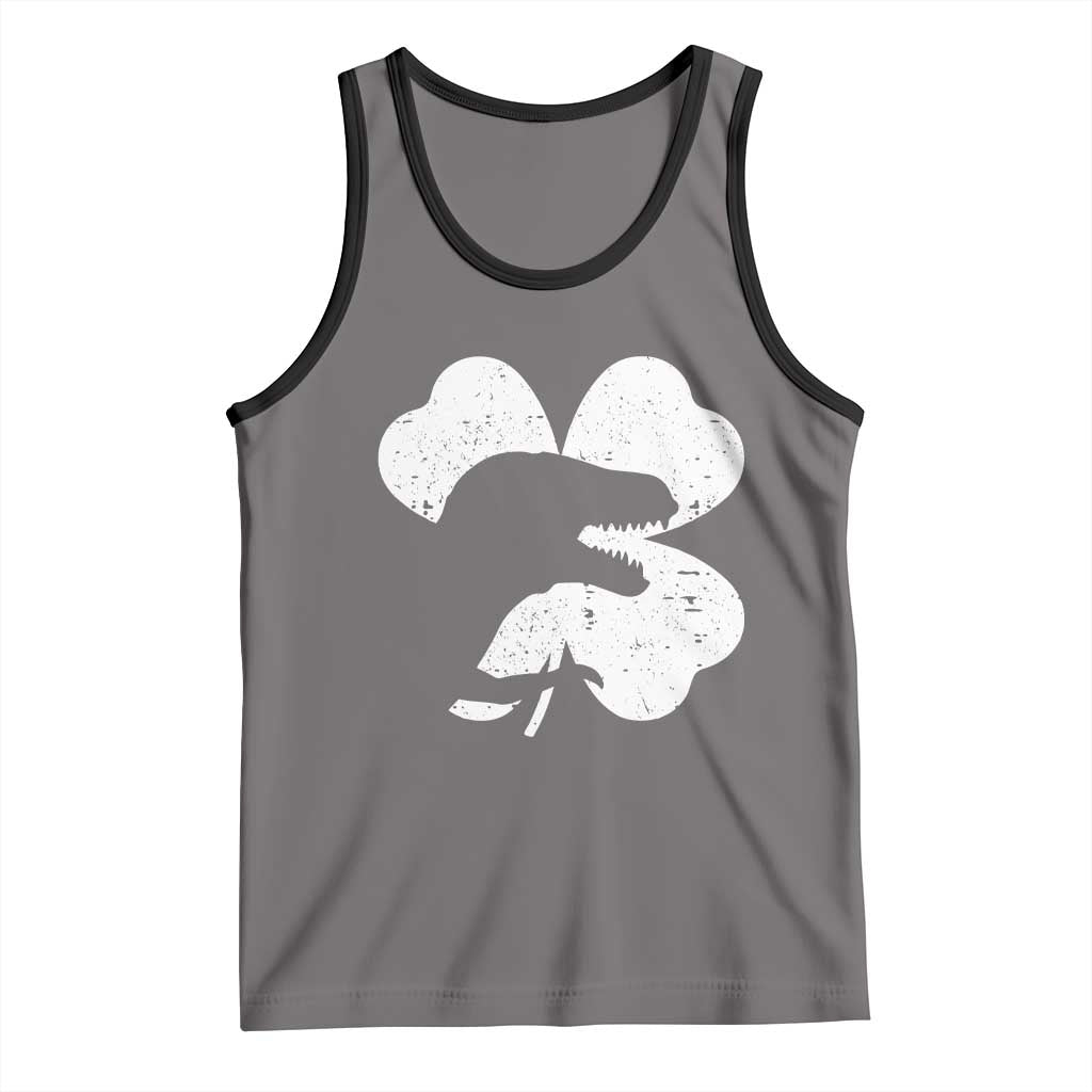 Funny St Patricks Day Dinosaur Shamrock Tank Top