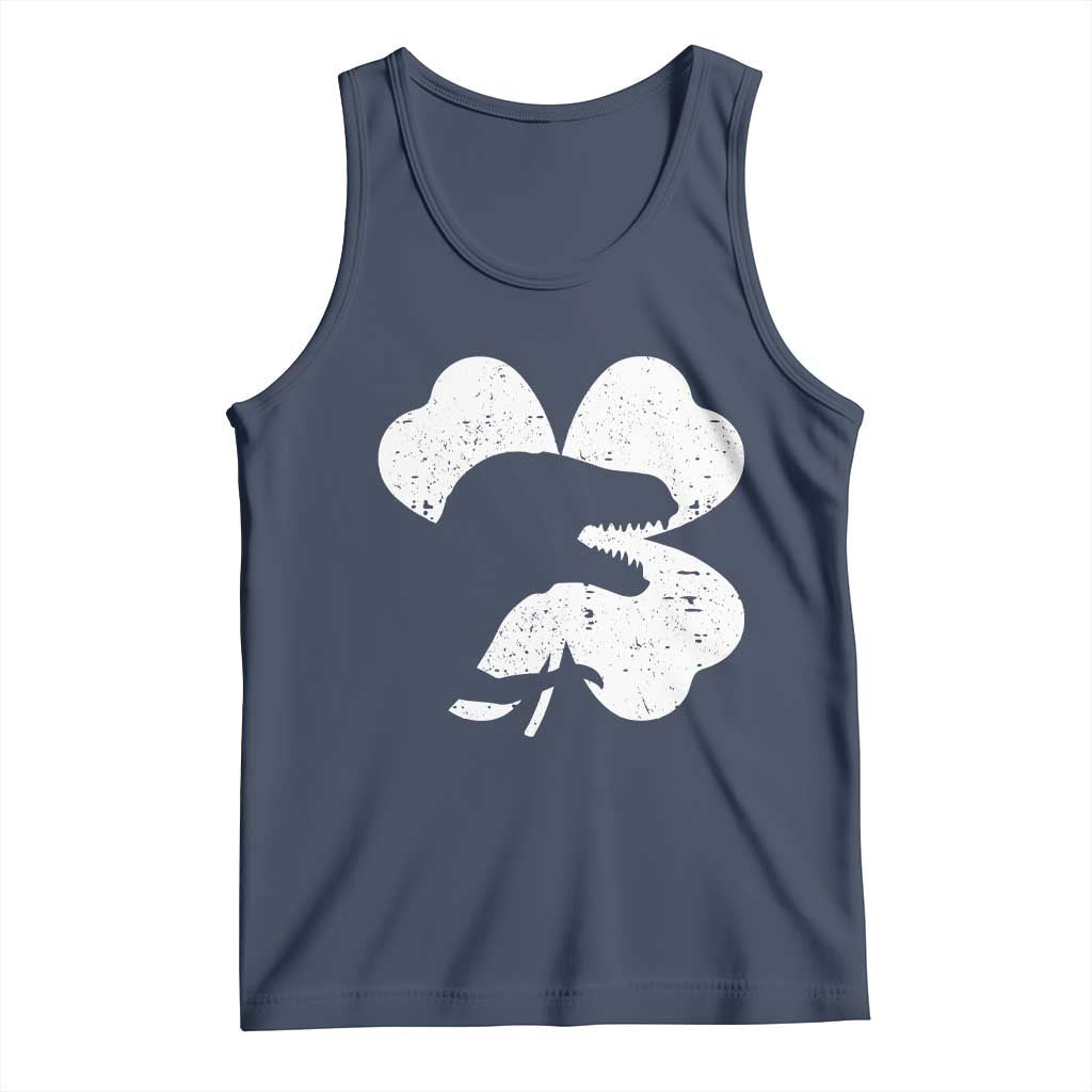 Funny St Patricks Day Dinosaur Shamrock Tank Top