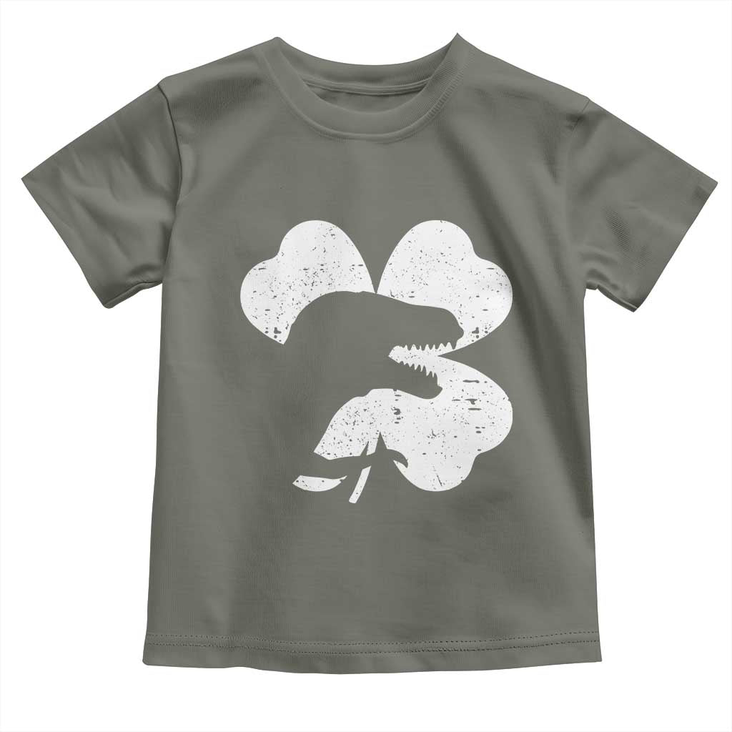 Funny St Patricks Day Dinosaur Shamrock Toddler T Shirt