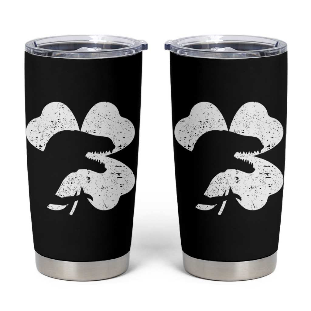 Funny St Patricks Day Dinosaur Shamrock Tumbler Cup