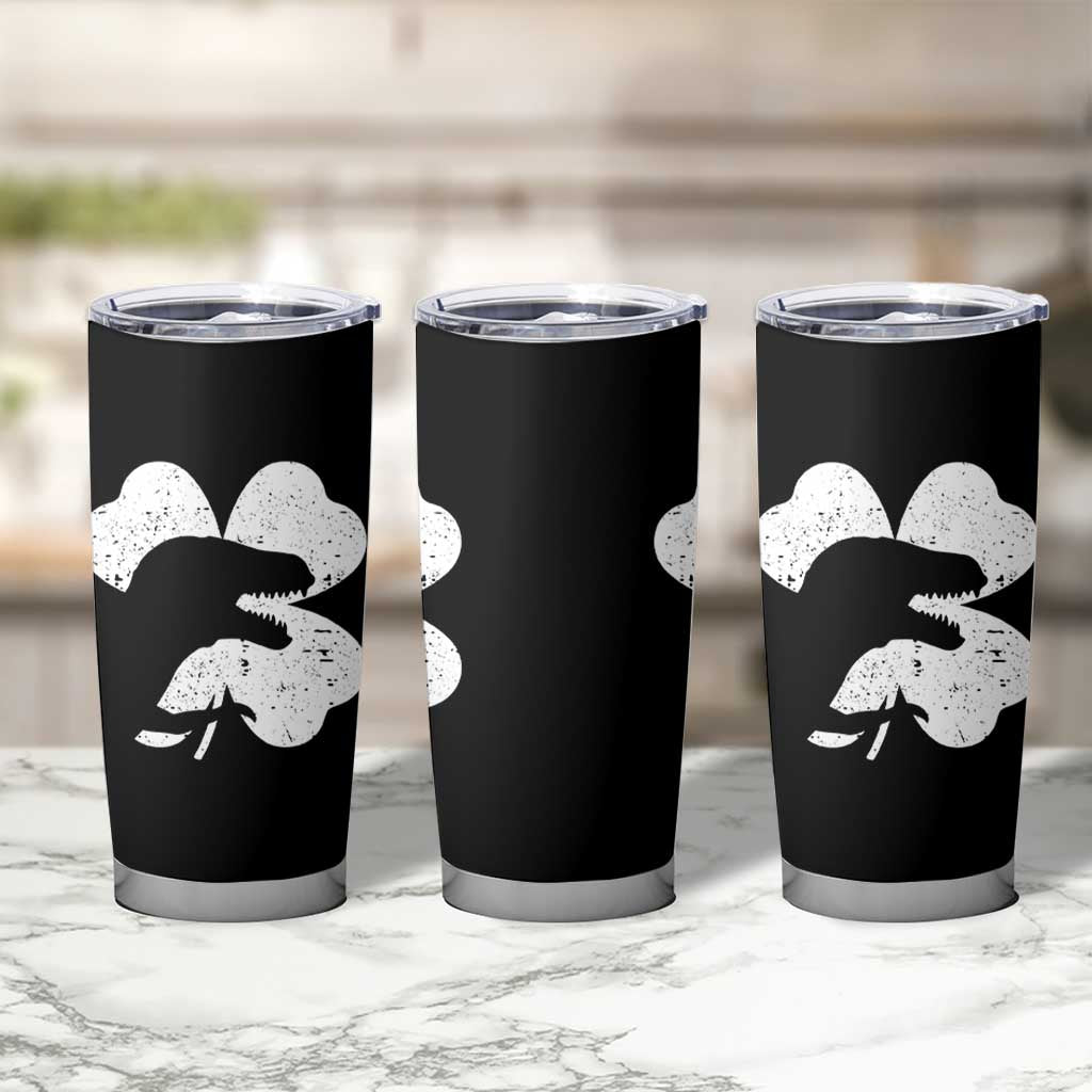 Funny St Patricks Day Dinosaur Shamrock Tumbler Cup