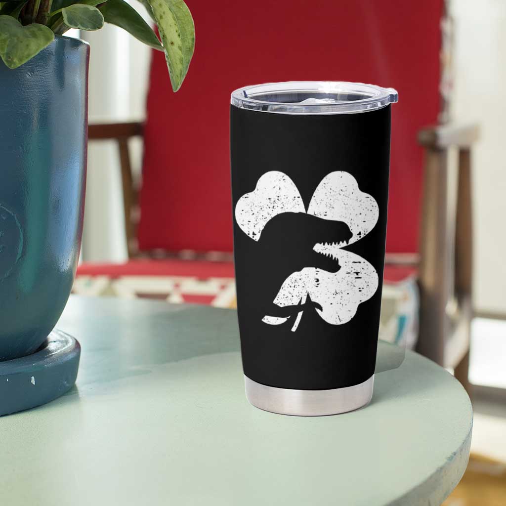 Funny St Patricks Day Dinosaur Shamrock Tumbler Cup