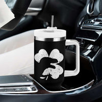 Funny St Patricks Day Dinosaur Shamrock Tumbler With Handle