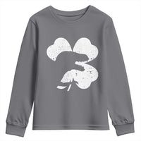 Funny St Patricks Day Dinosaur Shamrock Youth Sweatshirt