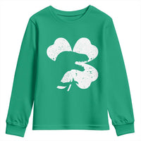 Funny St Patricks Day Dinosaur Shamrock Youth Sweatshirt