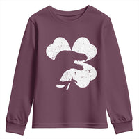 Funny St Patricks Day Dinosaur Shamrock Youth Sweatshirt