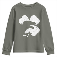 Funny St Patricks Day Dinosaur Shamrock Youth Sweatshirt