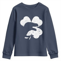 Funny St Patricks Day Dinosaur Shamrock Youth Sweatshirt