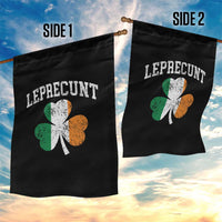 Funny Leprecunt St Patricks Day Garden Flag Vintage Irish Shamrock Adult Humor