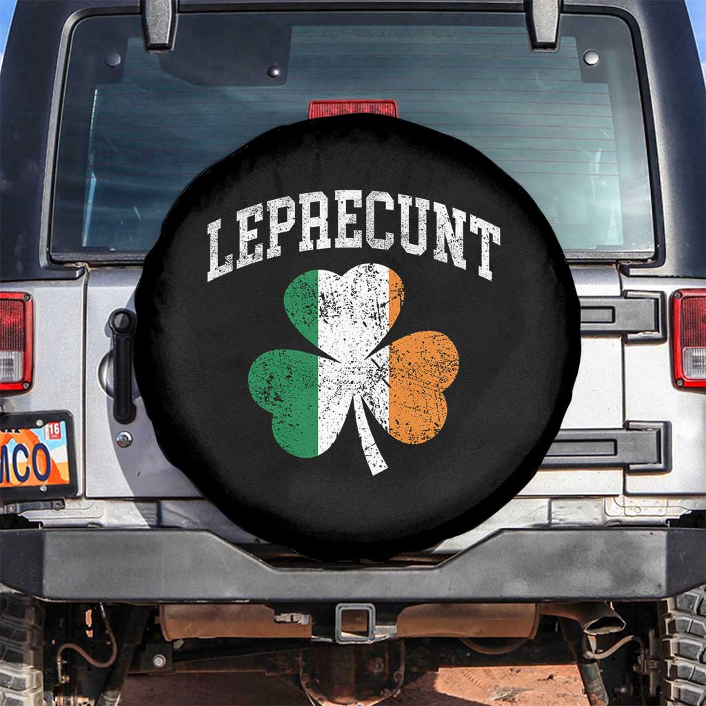 Funny Leprecunt St Patricks Day Spare Tire Cover Vintage Irish Shamrock Adult Humor