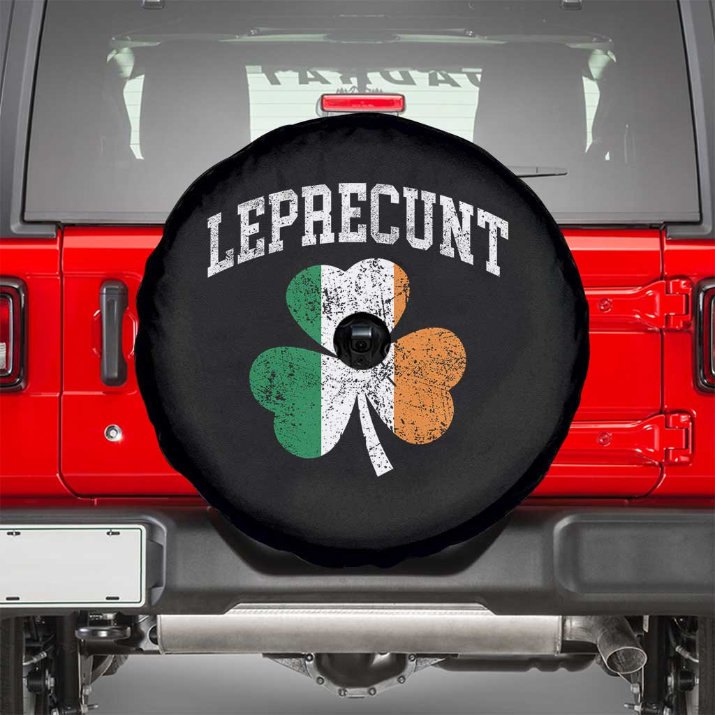 Funny Leprecunt St Patricks Day Spare Tire Cover Vintage Irish Shamrock Adult Humor
