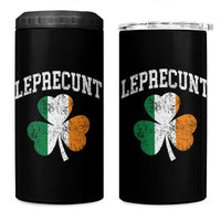 Funny Leprecunt St Patricks Day 4 in 1 Can Cooler Tumbler Vintage Irish Shamrock Adult Humor