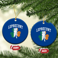 Funny Leprecunt St Patricks Day Ceramic Ornament Vintage Irish Shamrock Adult Humor