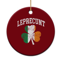 Funny Leprecunt St Patricks Day Ceramic Ornament Vintage Irish Shamrock Adult Humor