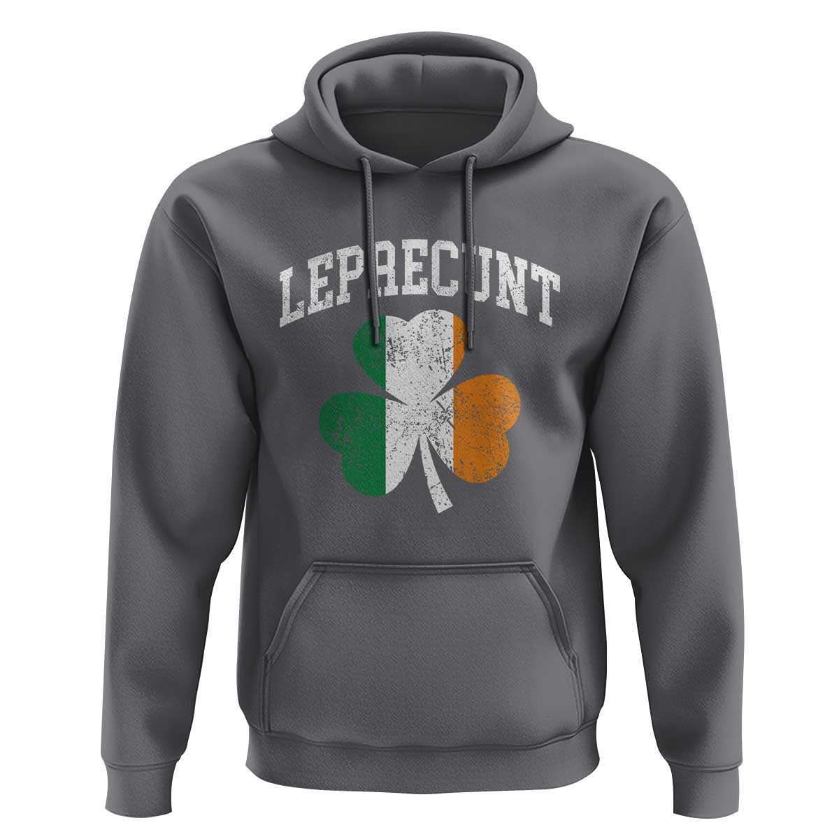 Funny Leprecunt St Patricks Day Hoodie Vintage Irish Shamrock Adult Humor
