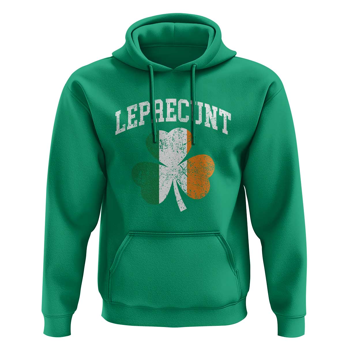 Funny Leprecunt St Patricks Day Hoodie Vintage Irish Shamrock Adult Humor