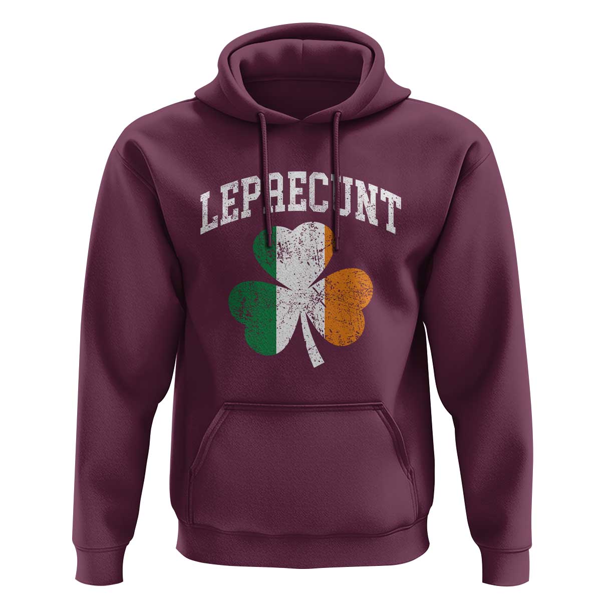 Funny Leprecunt St Patricks Day Hoodie Vintage Irish Shamrock Adult Humor