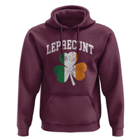 Funny Leprecunt St Patricks Day Hoodie Vintage Irish Shamrock Adult Humor