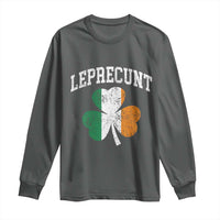 Funny Leprecunt St Patricks Day Long Sleeve Shirt Vintage Irish Shamrock Adult Humor