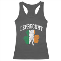 Funny Leprecunt St Patricks Day Racerback Tank Top Vintage Irish Shamrock Adult Humor