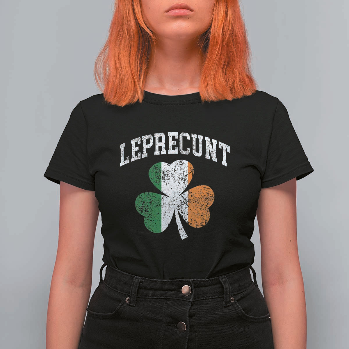 Funny Leprecunt St Patricks Day T Shirt For Women Vintage Irish Shamrock Adult Humor