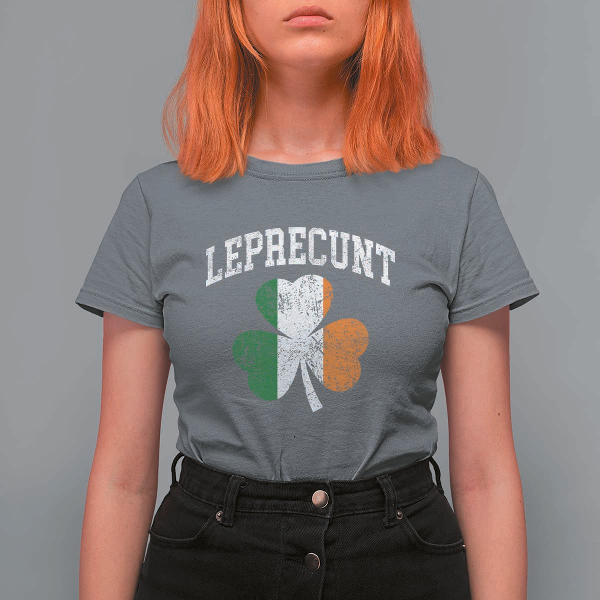 Funny Leprecunt St Patricks Day T Shirt For Women Vintage Irish Shamrock Adult Humor