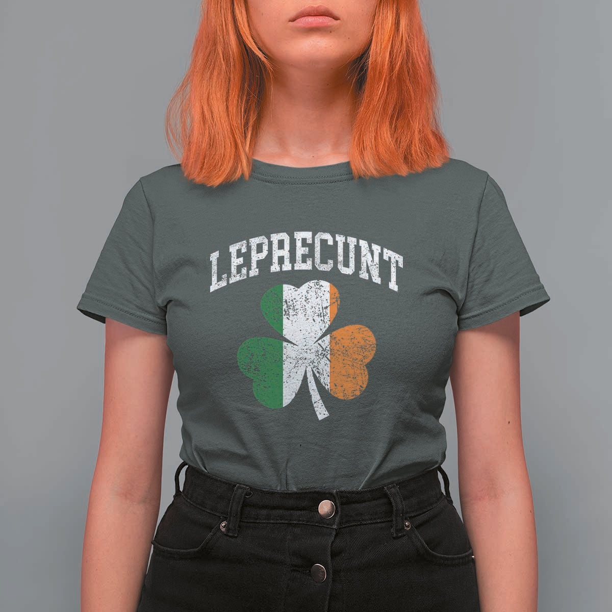 Funny Leprecunt St Patricks Day T Shirt For Women Vintage Irish Shamrock Adult Humor