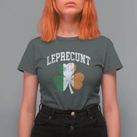 Funny Leprecunt St Patricks Day T Shirt For Women Vintage Irish Shamrock Adult Humor