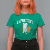 Funny Leprecunt St Patricks Day T Shirt For Women Vintage Irish Shamrock Adult Humor